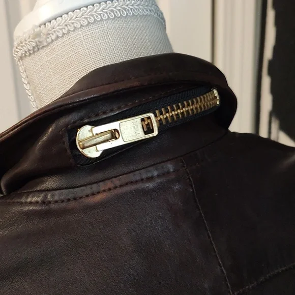 😍NWOT Goldsign Brand Ladie's Unlined Genuine Leather Cropped Bomber Jacket, LG - Picture 8 of 13